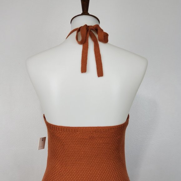 Ultra Flirt Crochet Knit Tie Halter Neck Dress NEW NWT Size S (Juniors) - Picture 7 of 13